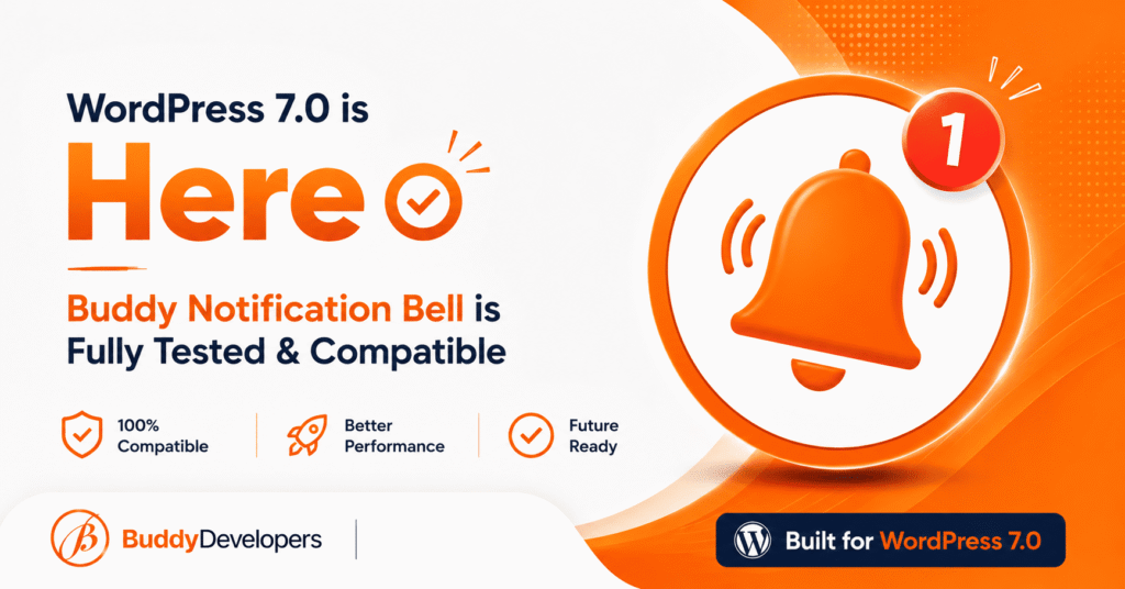 WordPress 7.0 is Here — Buddy Notification Bell is Fully Tested & Compatible