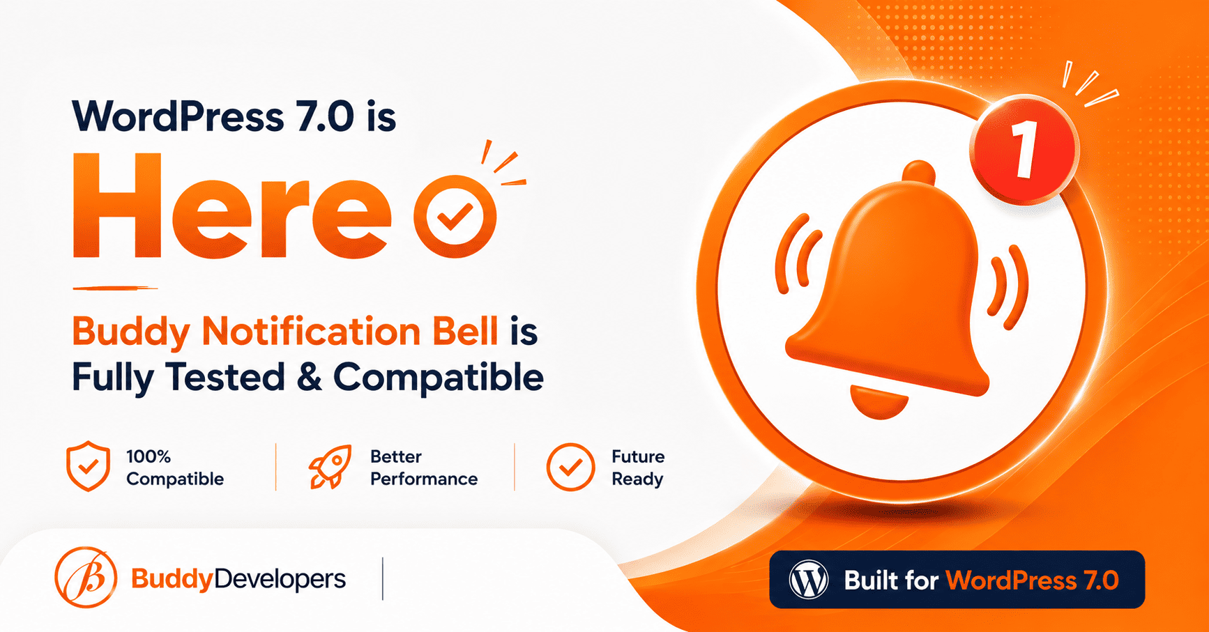 WordPress 7.0 is Here — Buddy Notification Bell is Fully Tested & Compatible